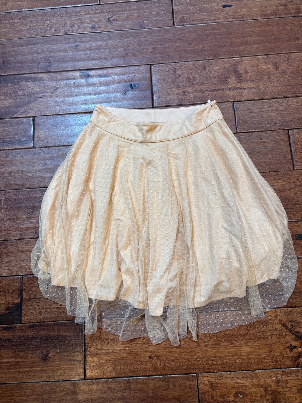 Y2K Delia’s Light Peach Dot Tulle Skirt S